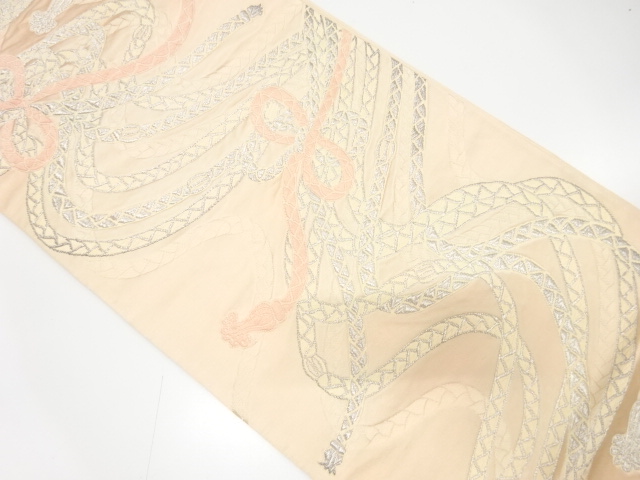 アンティーク　組紐模様織り出し袋帯（着用可）